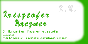 krisztofer maczner business card